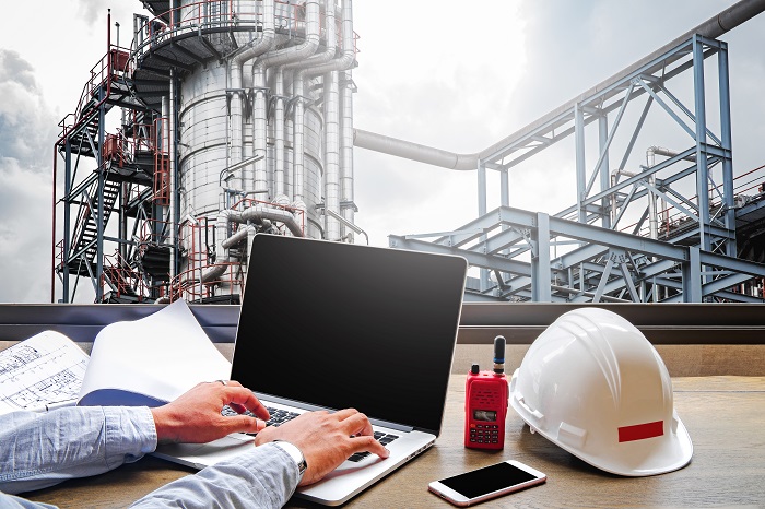 engineer on laptop