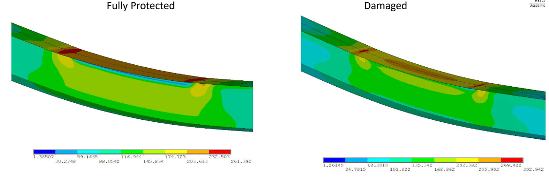 FEA Analysis Comparing a Beam both Fully Protected by Fireproofing and with Damaged Fireproofing
