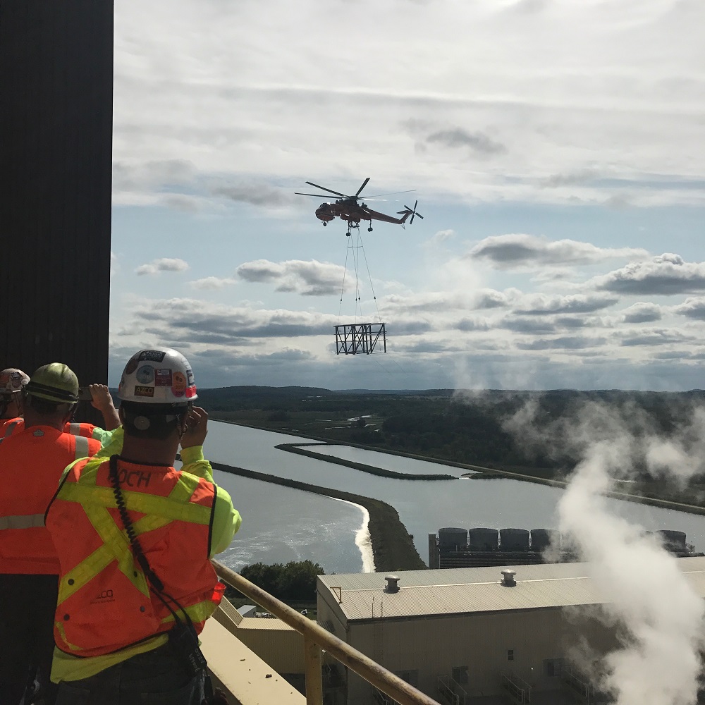 Helicopter for industrial coal dust collection system upgrade