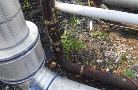CUI of pipe section near grade CUI of pipe section near grade