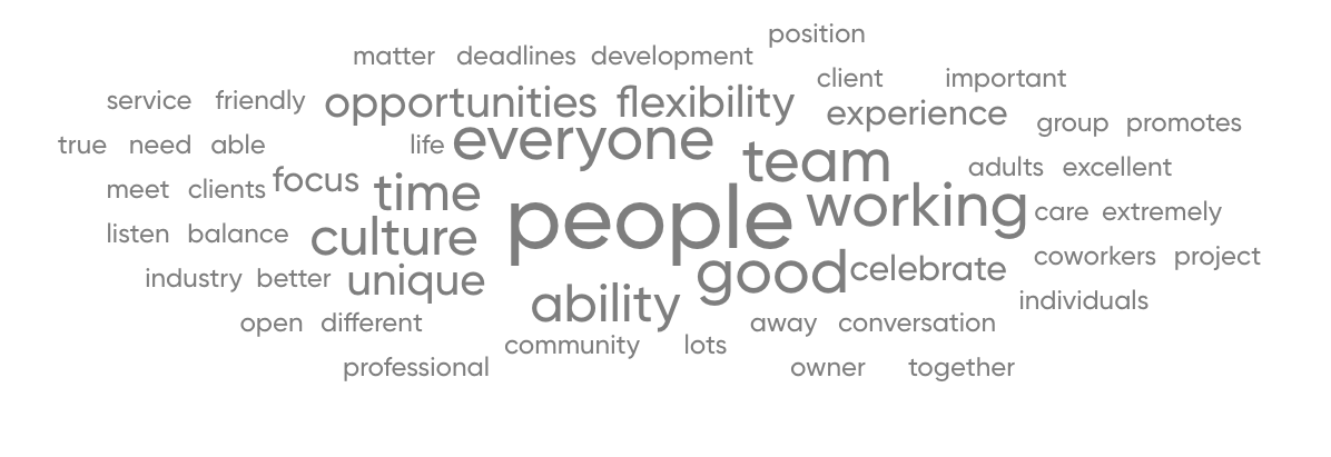 Wordcloud_GPTW word cloud about brindley engineering