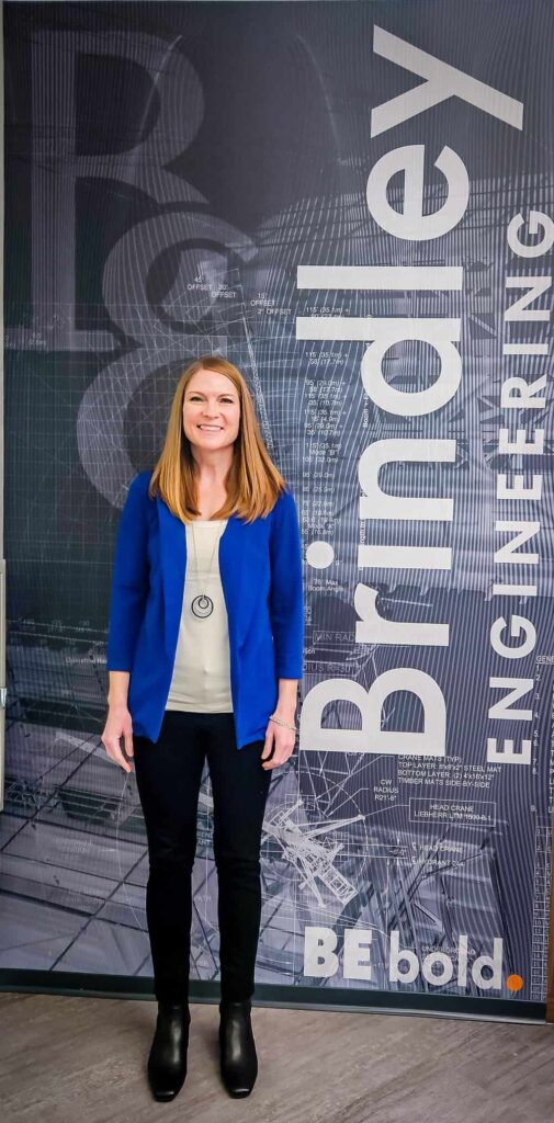 Mary Wollgast in Brindley Engineering Office